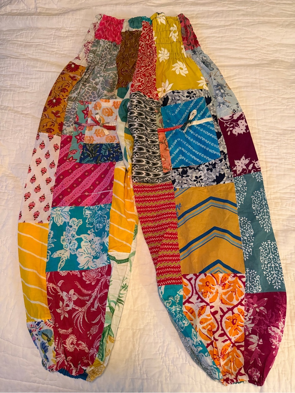 Kathmandu Vibrant Multicolor Patchwork Harem Pants